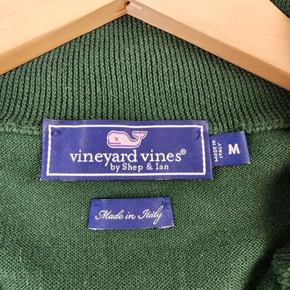 Vineyard Vines Thaxter Quarter Zip Cashmere Blend Sweater size M